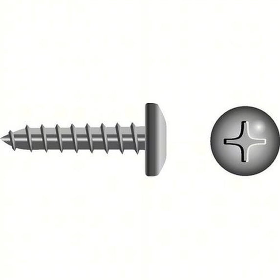 SeaChoice 00876; #8 X 2-1/2 Phillips Head Pan Sheet Metal Screw Stainless Steel 50/ Bag
