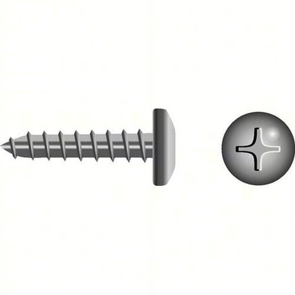 SeaChoice 00887; #10X 1-1/2 Phillips Head Pan Sheet Metal Screw Stainless Steel 100/ B