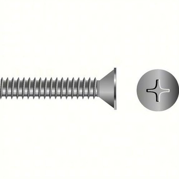 SeaChoice 01338; M6-1X60 Phillips Head Flat Machine Screw Stainless Steel 10/ Bag