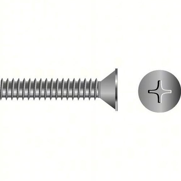 SeaChoice 01341; M8-1.25X25 Phillips Head Flat Machine Screw Stainless Steel 25/ B