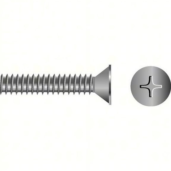 SeaChoice 01344; M8-1.25X40 Phillips Head Flat Machine Screw Stainless Steel 25/ B