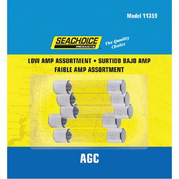 SeaChoice 11359; 5-Pieces Low Amp Agc Glass Fuses