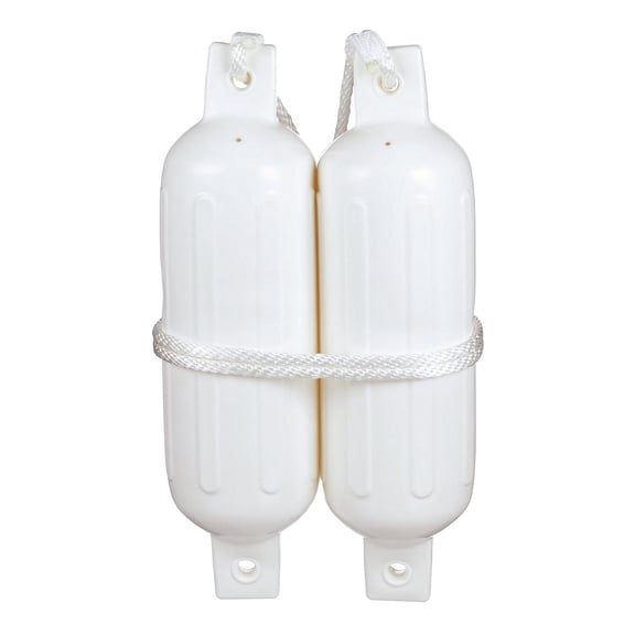 SeaChoice 5.5" x 20" Twin Eye Fender Kit for 15\'-20\' Boat Sizes (2 Fenders & 2 3/8" x 5\' Fender Lines)
