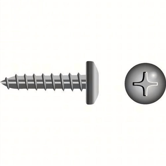 SeaChoice 59588; #14 X 2 Phillips Head Pan Tapping Screw 4/ Bag