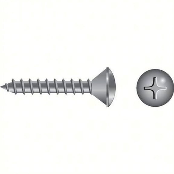 SeaChoice 59597; #6 X 1 Phillips Head Oval Tapping Screw 10/ Bag
