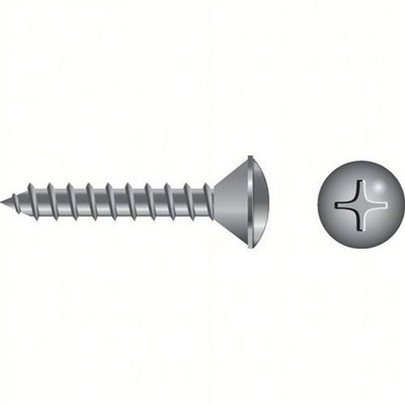 SeaChoice 59624; #14 X 1-1/2 Phillips Head Oval Tapping Screw 4/ Bag