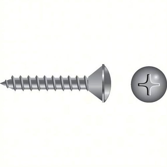 SeaChoice 59983; #8 X 3/4 Phillips Head Oval Tapping Screw 100-Pack