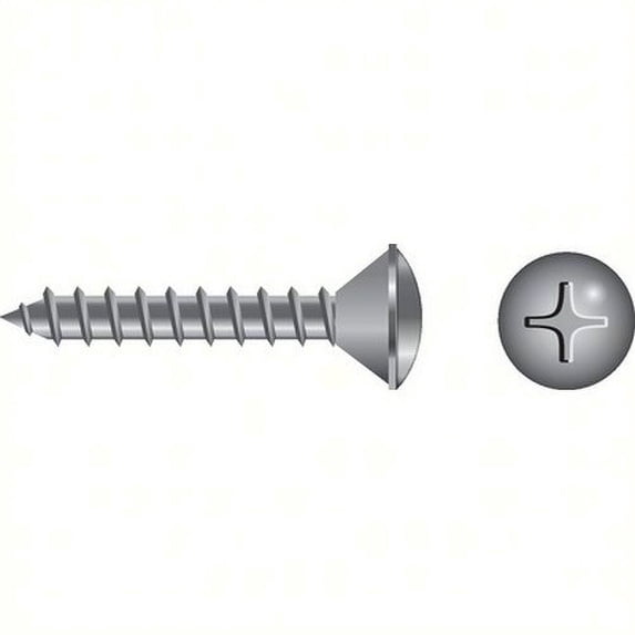 SeaChoice 59988; #10 X 1 Phillips Head Oval Tapping Screw 100-Pack