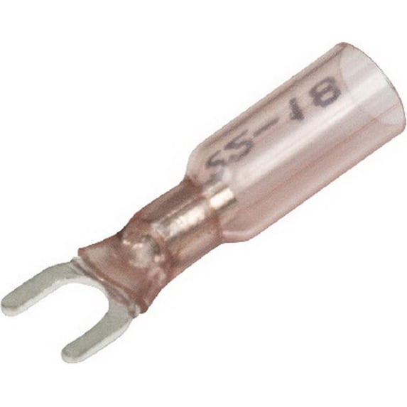 SeaChoice 64031; 22-18 3-To-1 Heat Shrink Spade Terminals Number 6, 25-Pack Made by SeaChoice