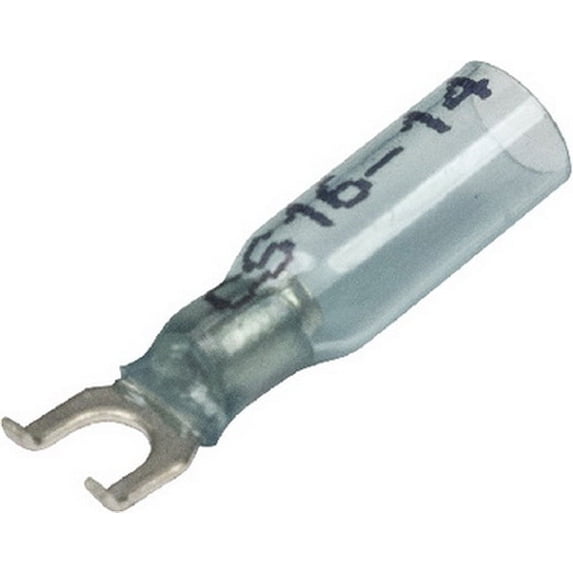 SeaChoice 64056; 16-14 3-To-1 Heat Shrink Flanged Spade Terminals Number 8, 25-Pack