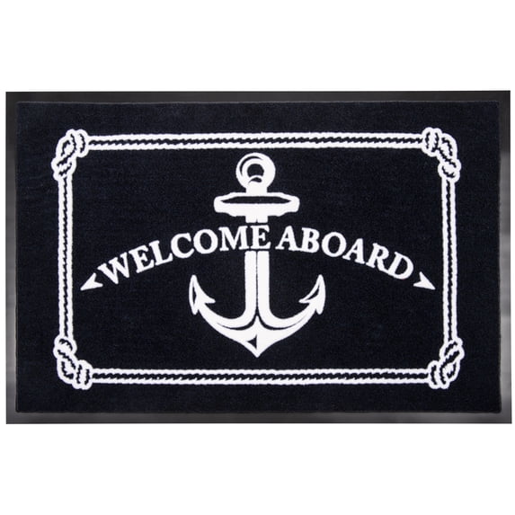 Seachoice Anchor Boating Blue Olefin Indoor Floor Mats, 18" x 27", Water-Resistant