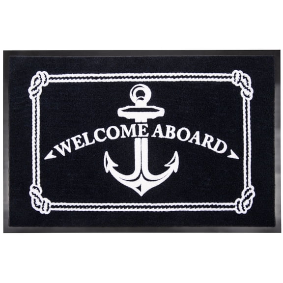 Seachoice Anchor Boating Blue Olefin Indoor Floor Mats, 18" x 27", Water-Resistant