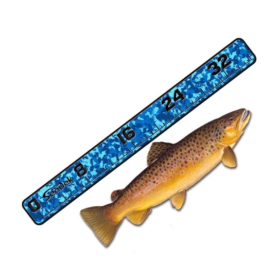 SeaDek Foam Fish Measuring Ruler for Boat, Fishing, Kayak | Adhesive Backing Peel & Stick - 36" Aqua Camo-Black