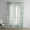 thumbnail image 1 of SeaGlass Blue Printed Faux Linen Sheer Curtain (1 Panel), SeaGlass Blue, 50W X 120L, 1 of 9