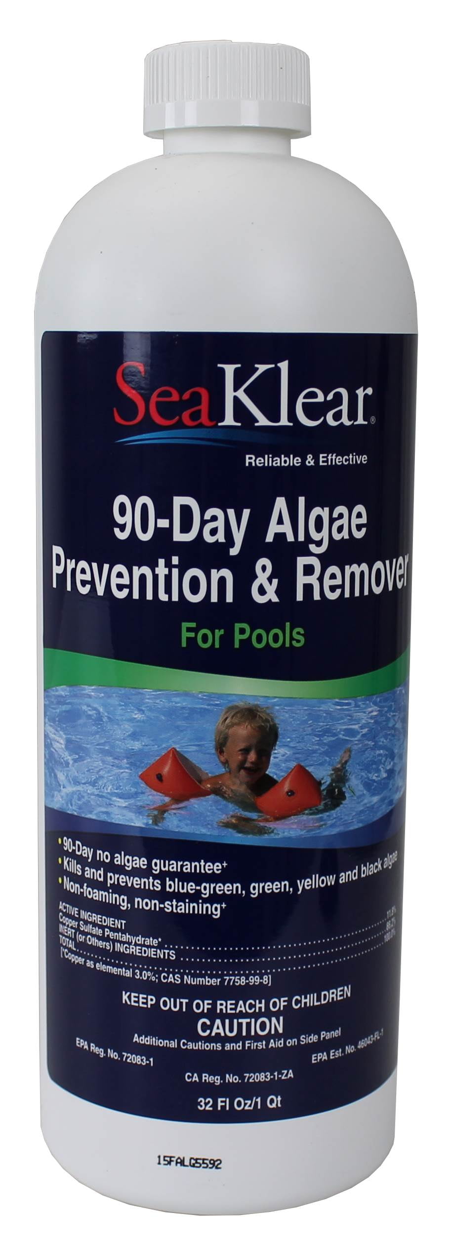 SeaKlear CopperBased 90Day Pool Algae Prevention and Remover, 1 QT