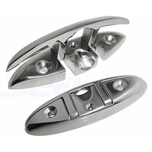 SeaLux Boat Surface Mount Flip up Folding Pull Up Cleat 6" Marine Grade 316 Stainless Steel (Sold As Each)$$Watercraft