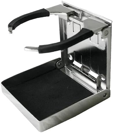 DasMarine Stainless Steel Adjustable Folding Drink Holder - For Boat, Car, Caravan, Marine Use