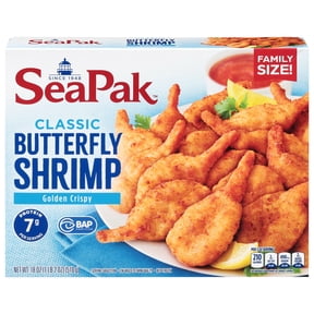 SeaPak Crispy Breaded Butterfly Shrimp, Easy to Bake, BAP Certified, 18oz (Frozen)