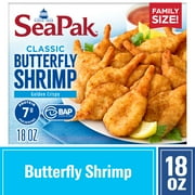 SeaPak Crispy Breaded Butterfly Shrimp, Easy to Bake, 18 oz, BAP Certified (Frozen)