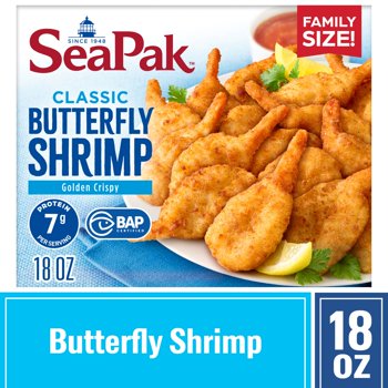 SeaPak Crispy Breaded Butterfly Shrimp, Easy to Bake, 18 oz, BAP Certified (Frozen)