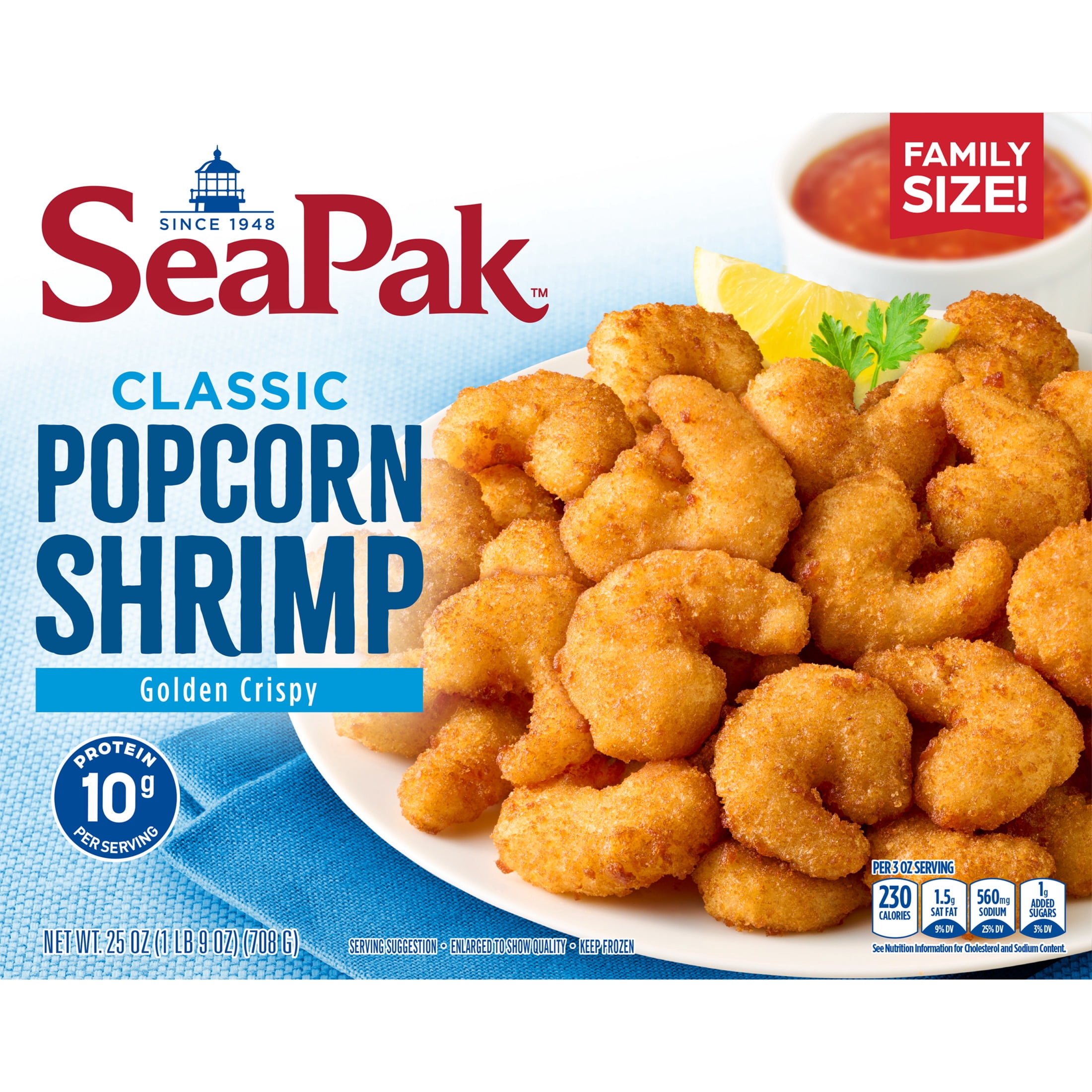 SeaPak Oven Crispy Popcorn Shrimp, Ready to Bake, 25 oz (Frozen Seafood)