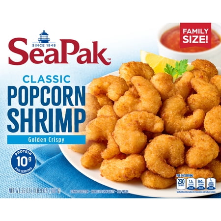 SeaPak Oven Crispy Popcorn Shrimp, Ready to Bake, 25 oz (Frozen Seafood)