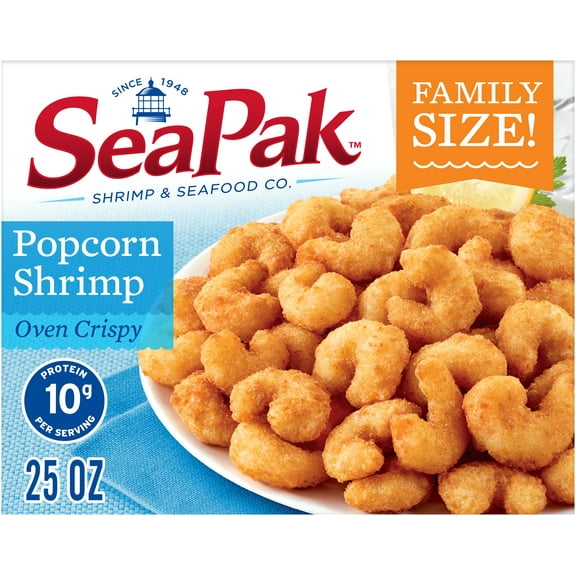 SeaPak Oven Crispy Popcorn Shrimp, Easy to Bake Delicious Seafood, Frozen, 25 oz