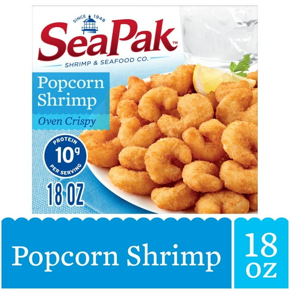 SeaPak Popcorn Shrimp with Oven Crispy Breading, Delicious Seafood, Frozen, 18 oz