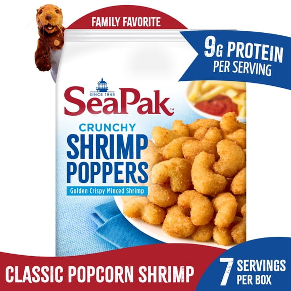 SeaPak Shrimp Poppers with Oven Crispy Breading, 20 oz (Frozen Seafood)