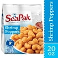 SeaPak Shrimp Poppers with Oven Crispy Breading, Seafood Snack, Regular
