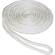 SeaSense Double Braid Nylon Dock Line, 1/2" x 15', 12" Eye, White