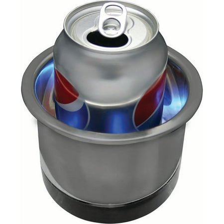 SeaSense Stainless Steel Recessed Drop-in LED Lighted Cup Holder, Blue