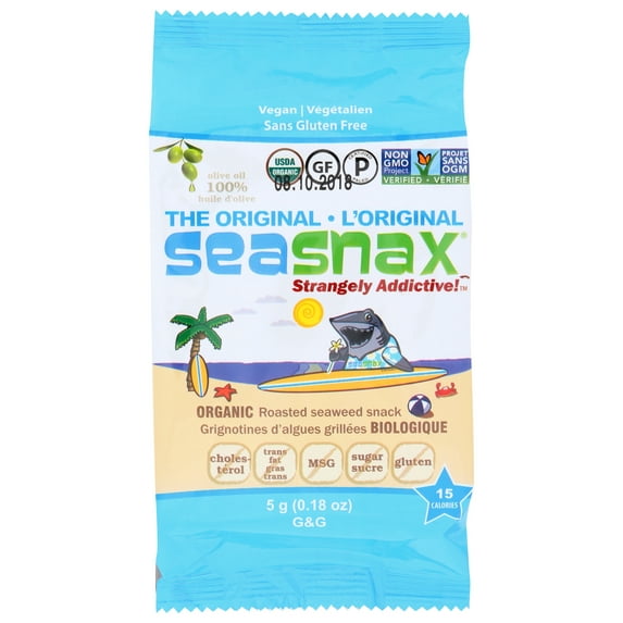 Seasnax, The Original Roasted Seaweed Snack, 0.18oz