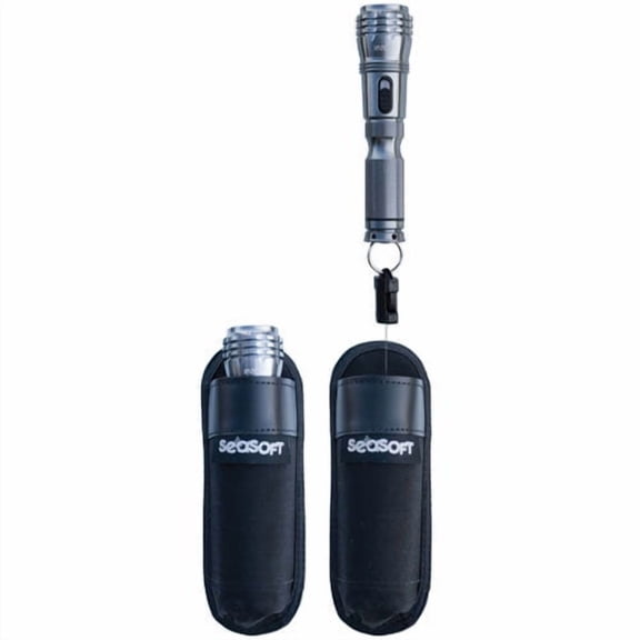 SeaSoft Flashlight Pocket with Retractor ~ for SeaSoft SeaGun or Small Intova Lights