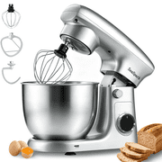 SeaSpark 3-in-1 Stand Mixer, 5.5 QT Tilt-Head 10-Speed Electric Stand Mixer, Food Mixer with Dough Hook, Beater, Whisk, Silver