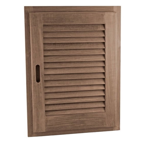 SeaTeak Louvered Door & Frame, Large, LH 15" X 20"