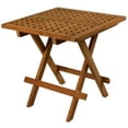 thumbnail image 1 of SeaTeak Square-Grate Top Folding Deck Table, Oiled Finish, 1 of 2