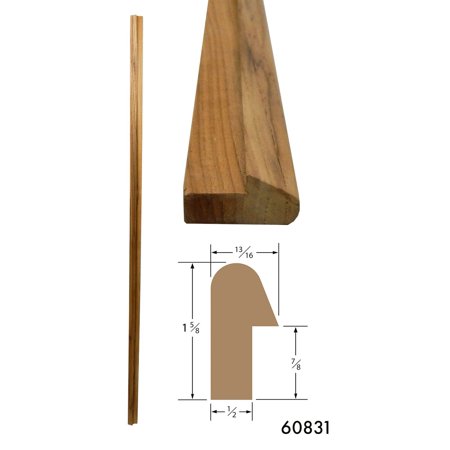 SeaTeak Straight Length Rail Molding (1 5/8-Inch X 13/16-Inch)