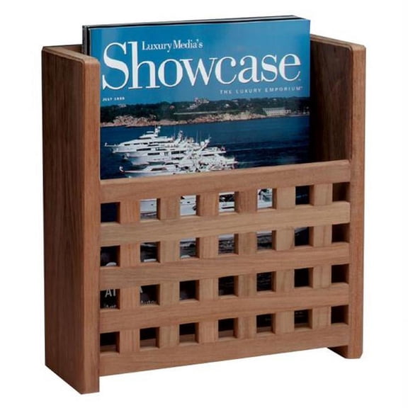 SeaTeak Teak Grate Front Magazine Rack