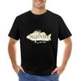 thumbnail image 1 of Seabass Vintage T-shirt Mens Cotton Classic Crewneck Short Sleeve Tees Unisex Black XS, 1 of 2