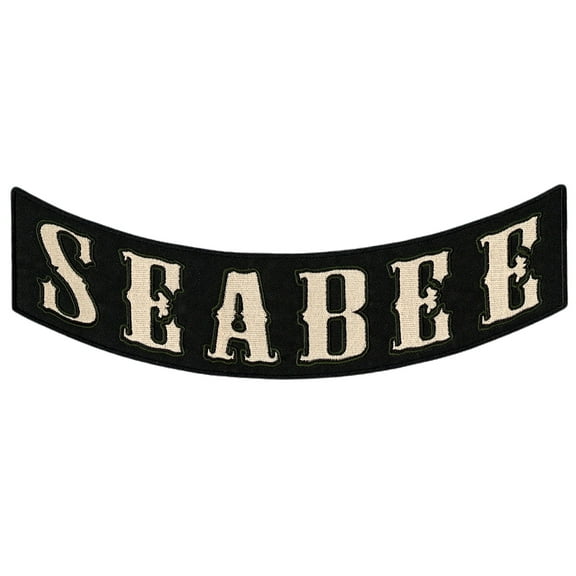 Seabee Rocker 12 | US Navy Seabees Military Vet Recon Motorcycle Jacket Patches | Large Embroidered Iron On - by Nixon Thread Co.