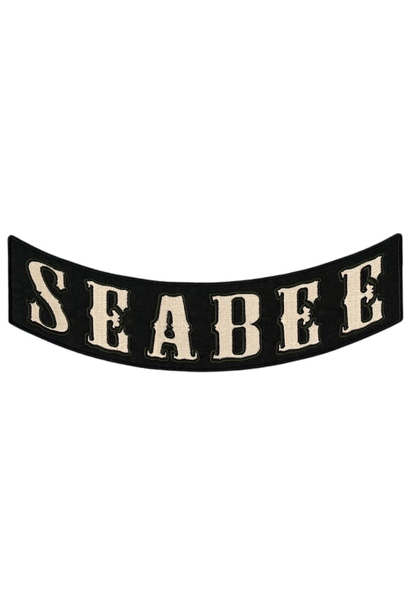 Seabee Rocker 12 | US Navy Seabees Military Vet Recon Motorcycle Jacket Patches | Large Embroidered Iron On - by Nixon Thread Co.