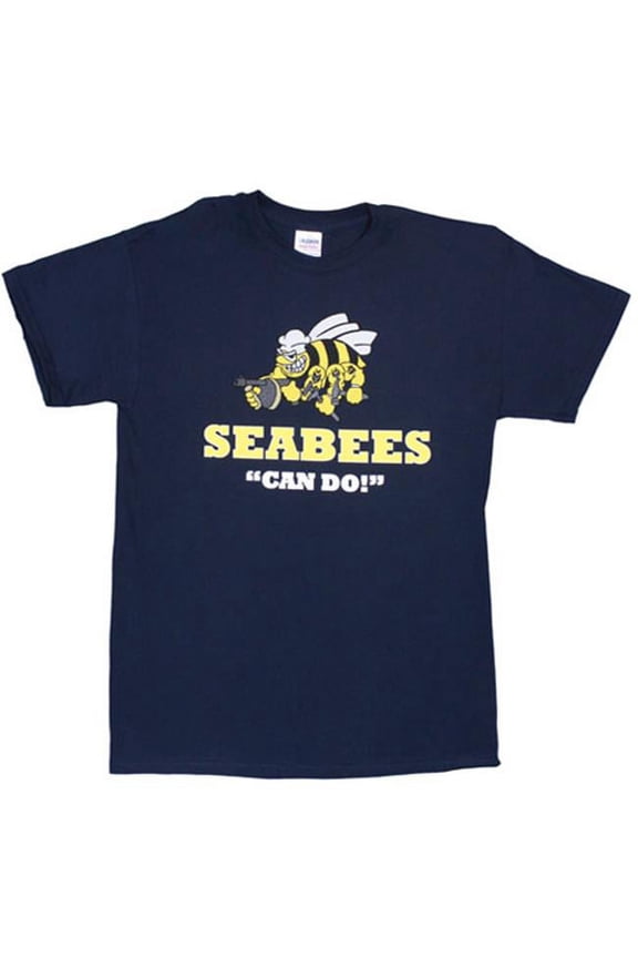 Seabees Can Do Imprint T-Shirt - Navy, Medium