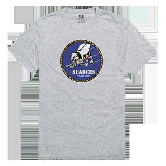 Seabees Relaxed Graphic T-Shirt, Heather Grey - Extra Large