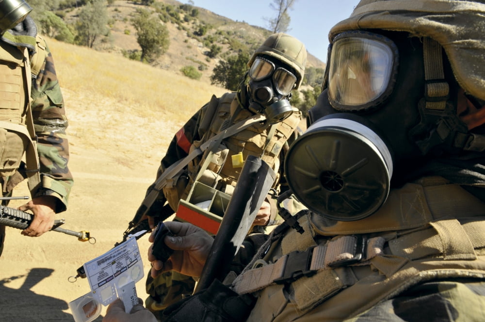 Seabees conduct decontamination wash down and gear exchange Canvas Art - Stocktrek Images (35 x 23)