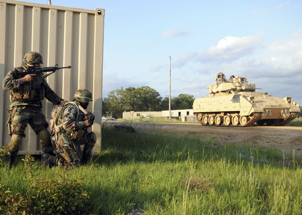 Seabees prepare to assault a simulated insurgent compound Canvas Art - Stocktrek Images (34 x 24)