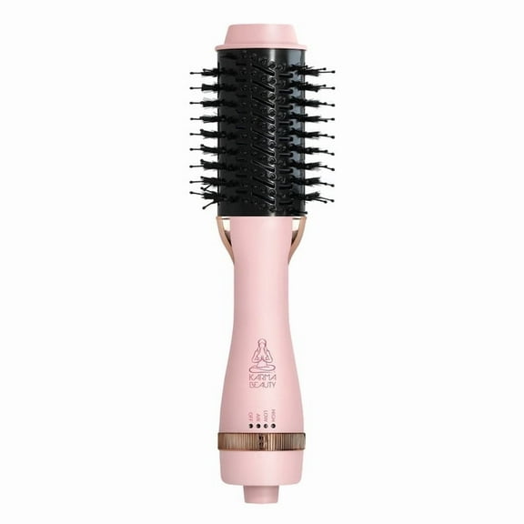 Karma Beauty Seabreeze 2" Tourmaline Barrel Blow Dryer Brush | 3-in-1 Round Brush Blow Dryer & Volumizer | Ionic & Infrared Blow Dryer Hair Brush for Smooth, Shiny, Frizz-Free Styling (Pink)