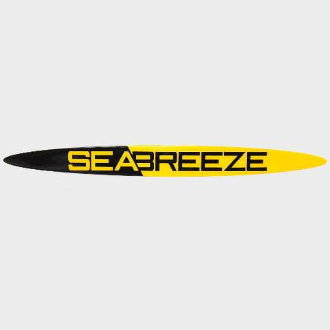Seabreeze Boat Brand Raised Decal U3689501 | 32 x 3 Inch Black Yellow