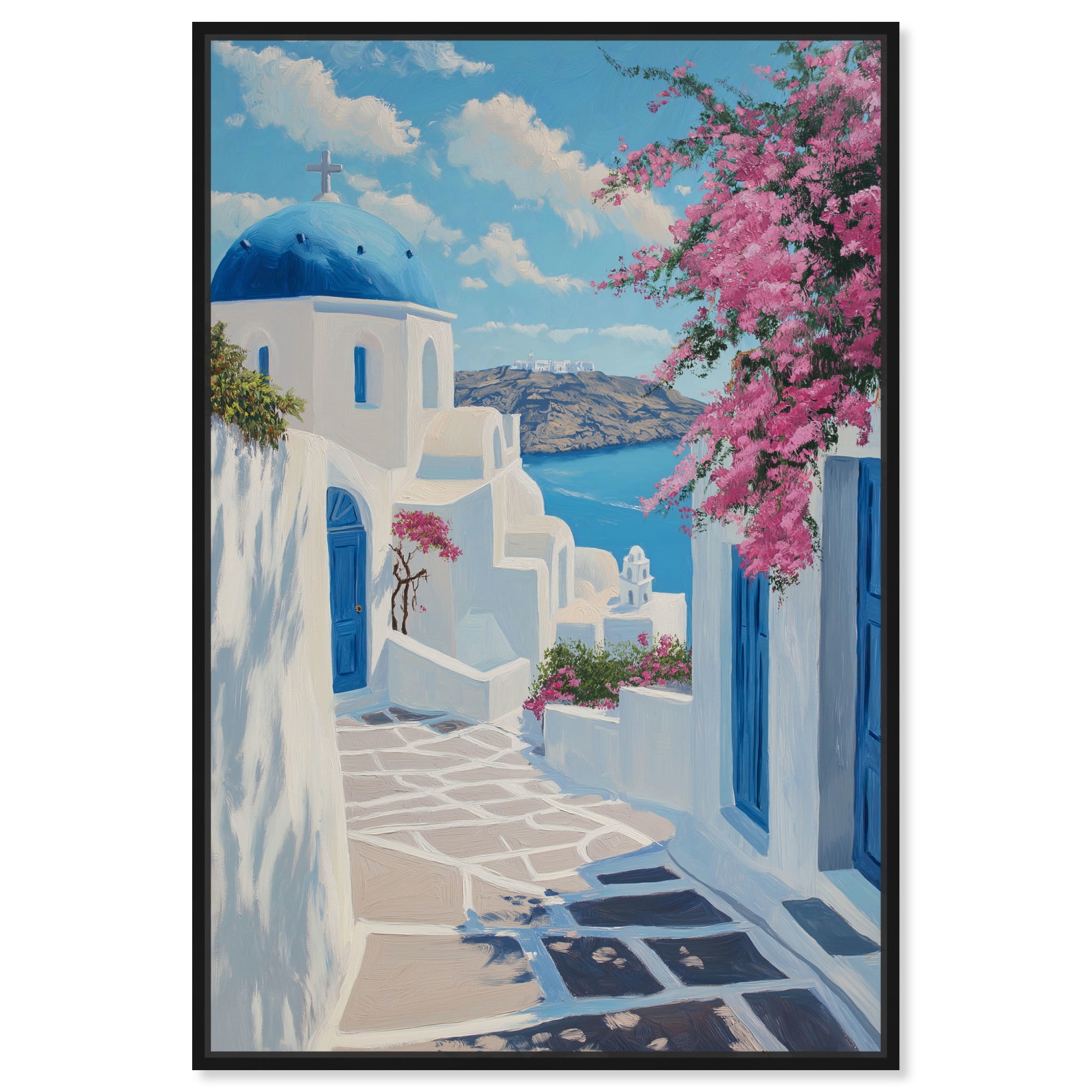 Seabreeze Sanctuary Canvas Coastal Wall Art by Art Remedy, Black Frame ...