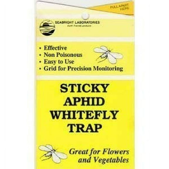 Seabright Laboratories Non-Toxic Aphid and Whitefly Sticky Traps Stick, 4"x7", 5 Count